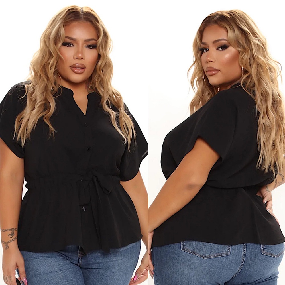 NWT- Black Blouse - Plus FashionNova